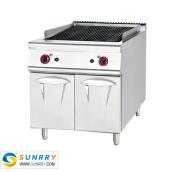 Lava Rock Gas Grill with Cabinet